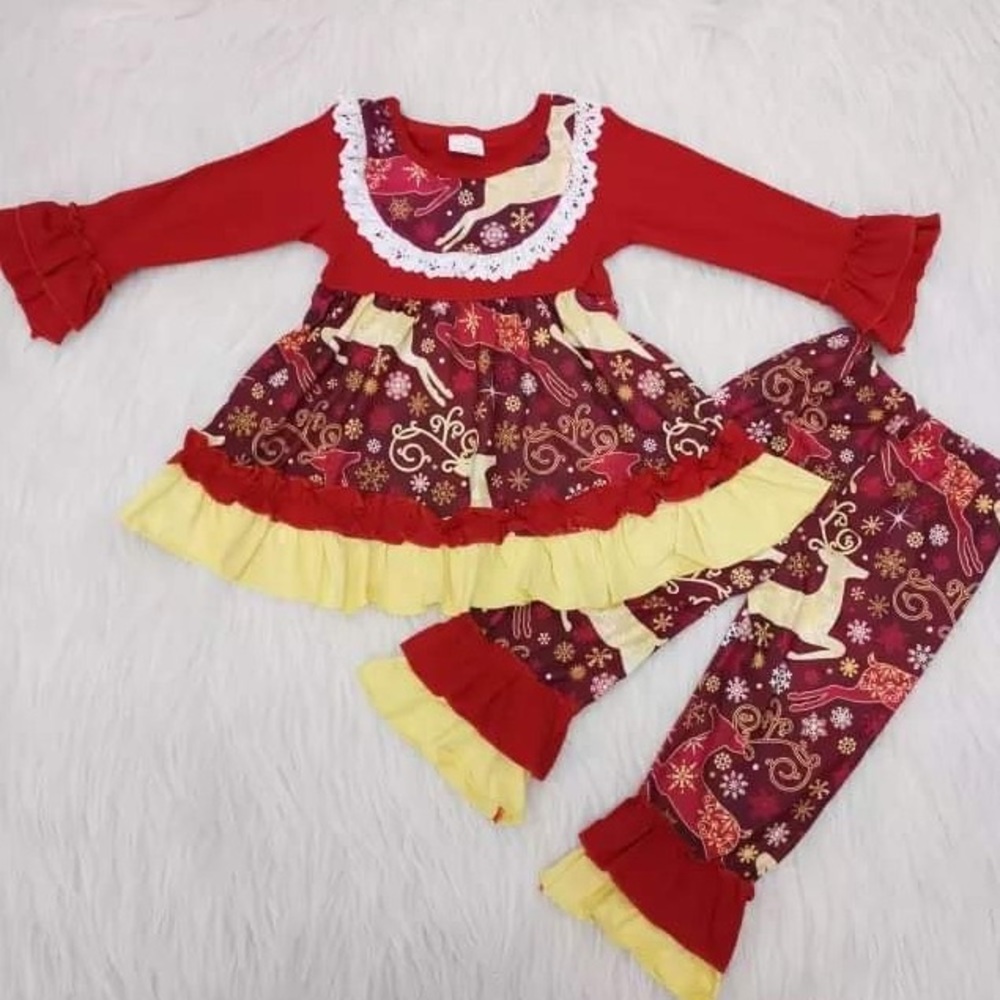 Christmas 🎄 🦌 Deer Cute Embroidered pants set